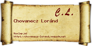 Chovanecz Loránd névjegykártya